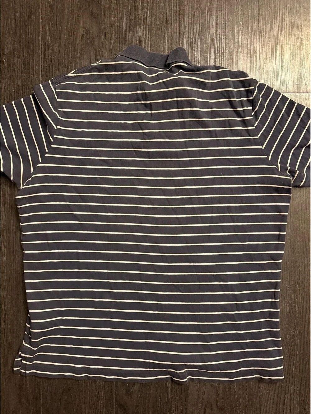 Polo Ralph Lauren Classic Fit Navy Blue White Striped Polo Shirt Large